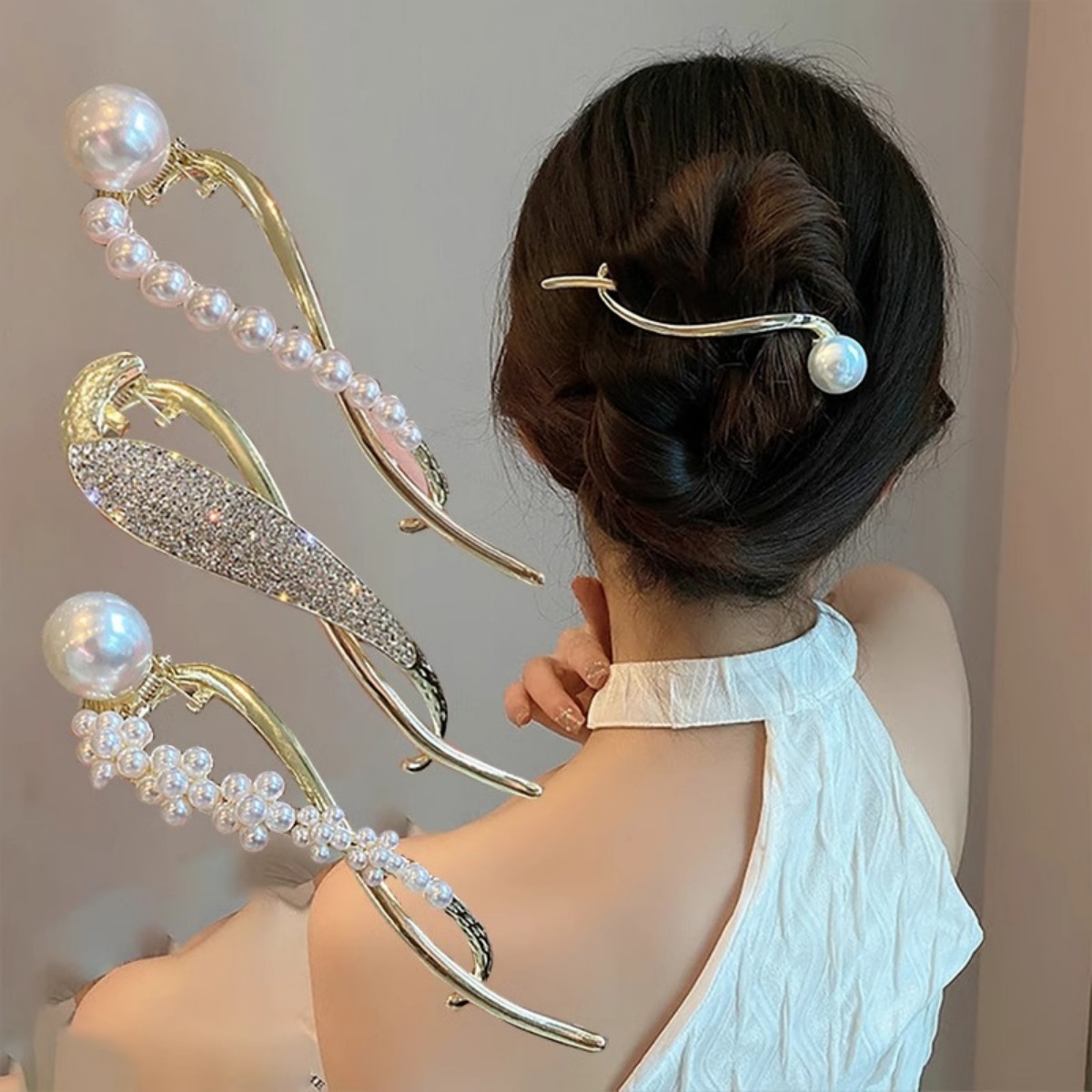 Elegante Glitzer-Perlen-Haarsp – Korean Daily Lifestyle Bewertung und Preis